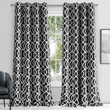 84" Jet Black Trellis Black Out Window Curtain Panel - Homeroots - Flyclothing LLC