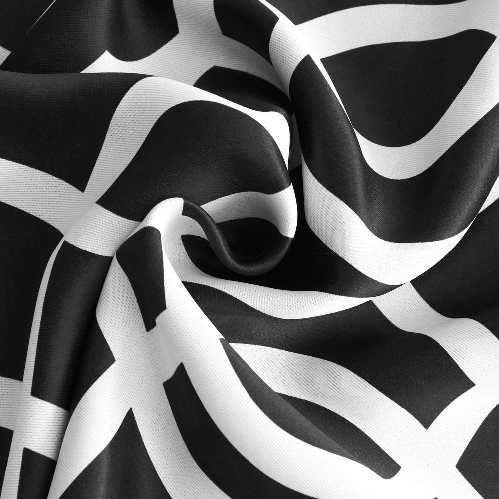 84" Jet Black Trellis Black Out Window Curtain Panel - Homeroots - Flyclothing LLC