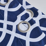 84" Navy Blue Trellis Black Out Window Curtain Panel - Homeroots - Flyclothing LLC