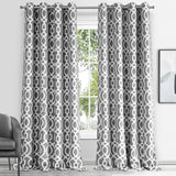 84" Gray Trellis Black Out Window Curtain Panel - Homeroots - Flyclothing LLC