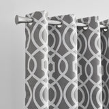 84" Gray Trellis Black Out Window Curtain Panel - Homeroots - Flyclothing LLC