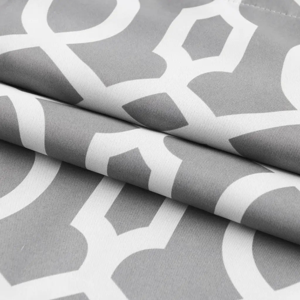 84" Gray Trellis Black Out Window Curtain Panel - Homeroots - Flyclothing LLC