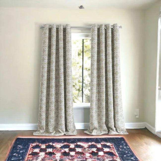 84” Sand Interlock Pattern Window Curtain Panel - Homeroots - Flyclothing LLC