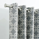 84” Silver Interlock Pattern Window Curtain Panel - Homeroots - Flyclothing LLC