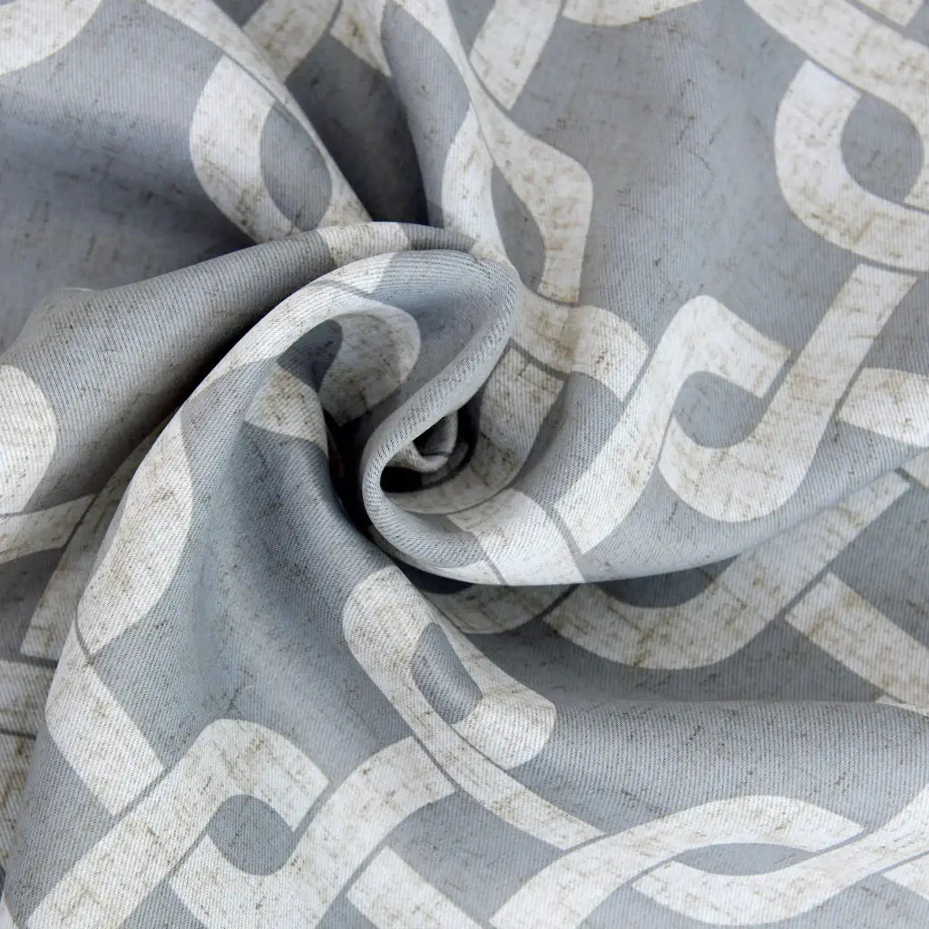 84” Silver Interlock Pattern Window Curtain Panel - Homeroots - Flyclothing LLC
