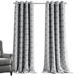 84” Silver Interlock Pattern Window Curtain Panel - Homeroots