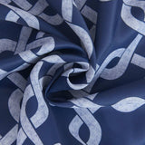 84” Navy Interlock Pattern Window Curtain Panel - Homeroots - Flyclothing LLC