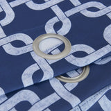84” Navy Interlock Pattern Window Curtain Panel - Homeroots - Flyclothing LLC
