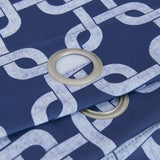 84” Navy Interlock Pattern Window Curtain Panel - Homeroots - Flyclothing LLC