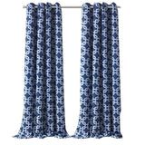84” Navy Interlock Pattern Window Curtain Panel - Homeroots - Flyclothing LLC