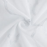 84” White Trellis Pattern Embroidered Window Curtain Panel - Homeroots - Flyclothing LLC