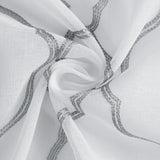 84” Silver Trellis Pattern Embroidered Window Curtain Panel - Homeroots - Flyclothing LLC