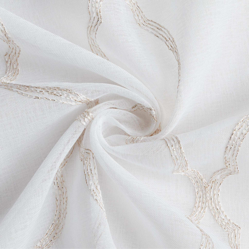 84” Charcoal Trellis Pattern Embroidered Window Curtain Panel - Homeroots - Flyclothing LLC