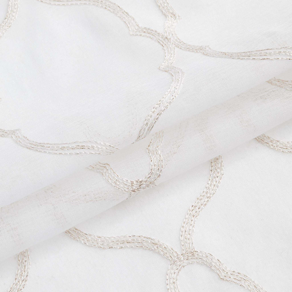 84” Charcoal Trellis Pattern Embroidered Window Curtain Panel - Homeroots - Flyclothing LLC