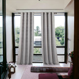 84" Silver Linework Textured Window Curtain Panel - Homeroots
