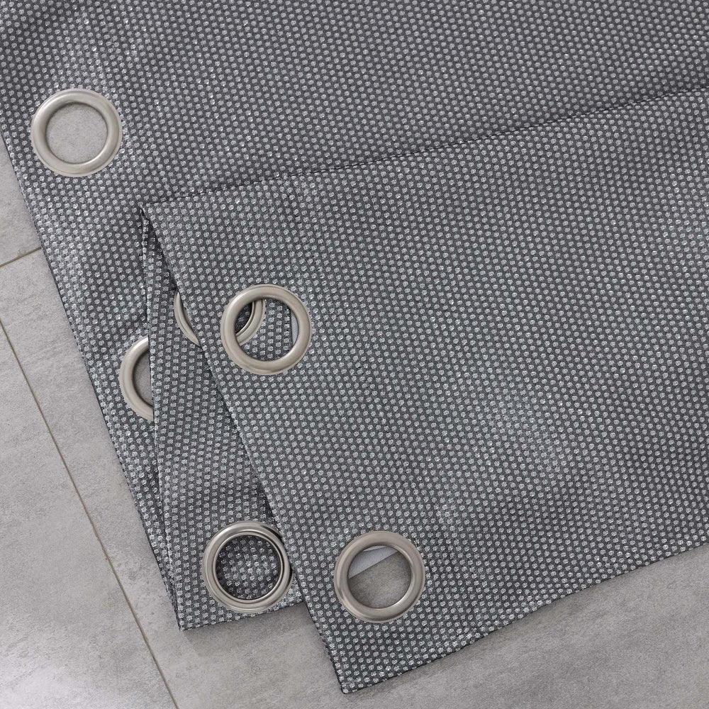 Set of Two 84" Silver Metallic Textured Window Panels - Homeroots - Flyclothing LLC