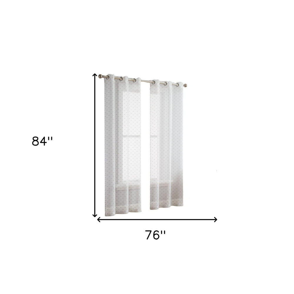 Set of Two 84" Silver Sprinkled Embellishment Window Curtain Panels - Homeroots - Flyclothing LLC