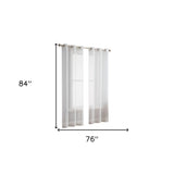 Set of Two 84" Silver Sprinkled Embellishment Window Curtain Panels - Homeroots - Flyclothing LLC