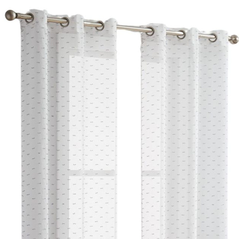 Set of Two 84" Silver Sprinkled Embellishment Window Curtain Panels - Homeroots - Flyclothing LLC