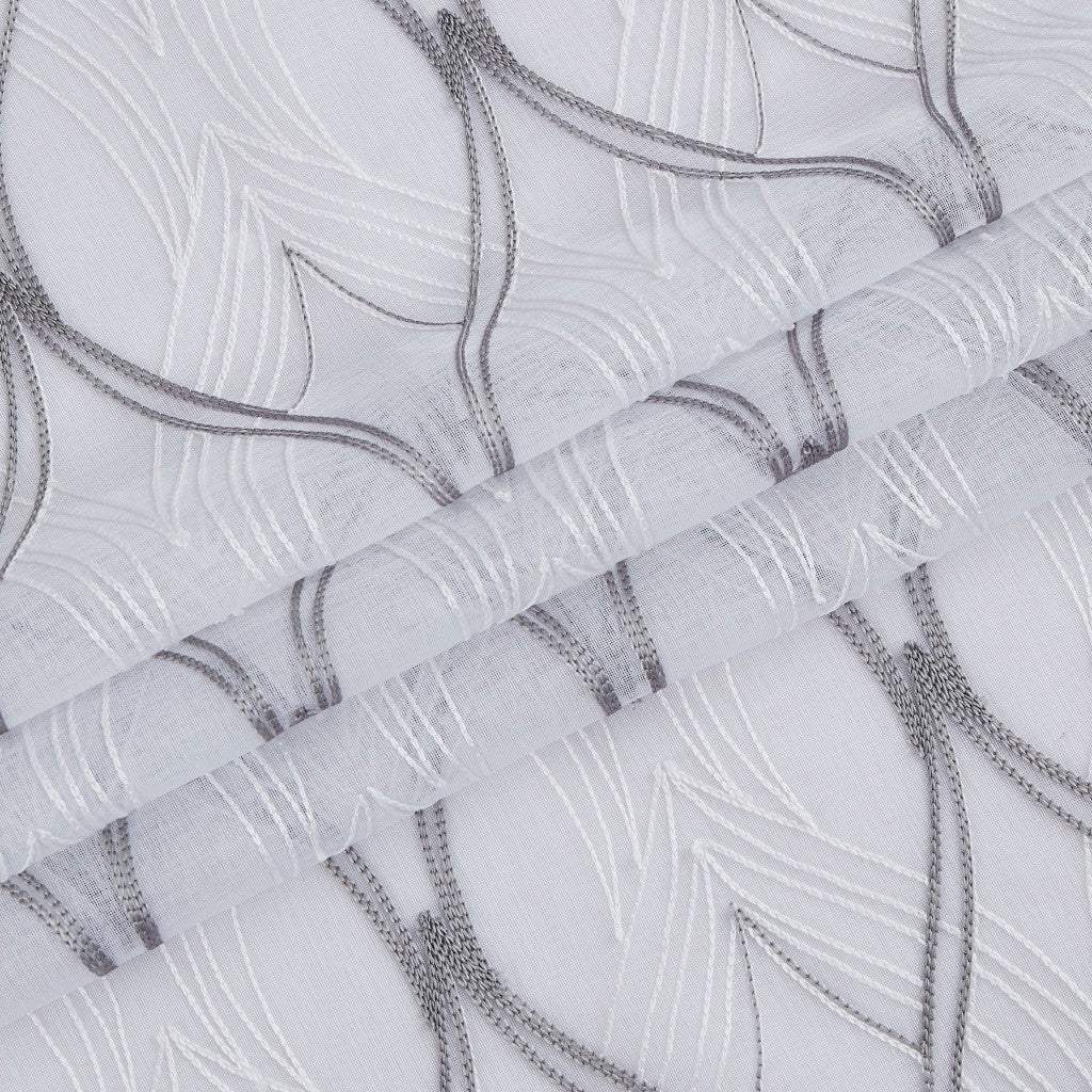 Set of Two 84" White Wave Embroidered Window Panels - Homeroots - Flyclothing LLC