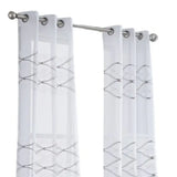 Set of Two 96" White Wave Embroidered Window Panels - Homeroots - Flyclothing LLC