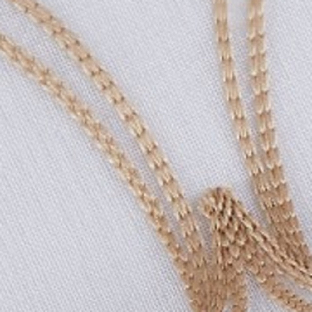 Set of Two 96" Gold and White SemiSheer Curtains - Homeroots - Flyclothing LLC