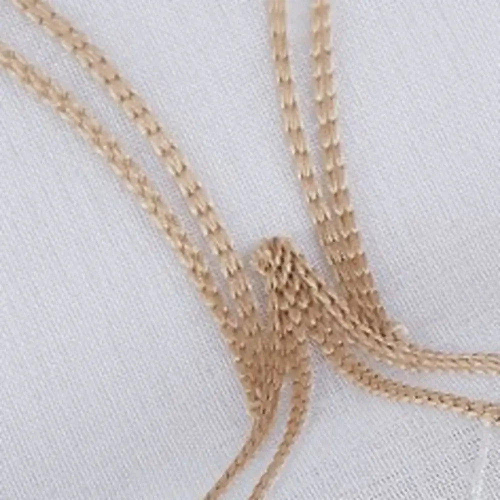 Set of Two 96" Gold and White SemiSheer Curtains - Homeroots - Flyclothing LLC