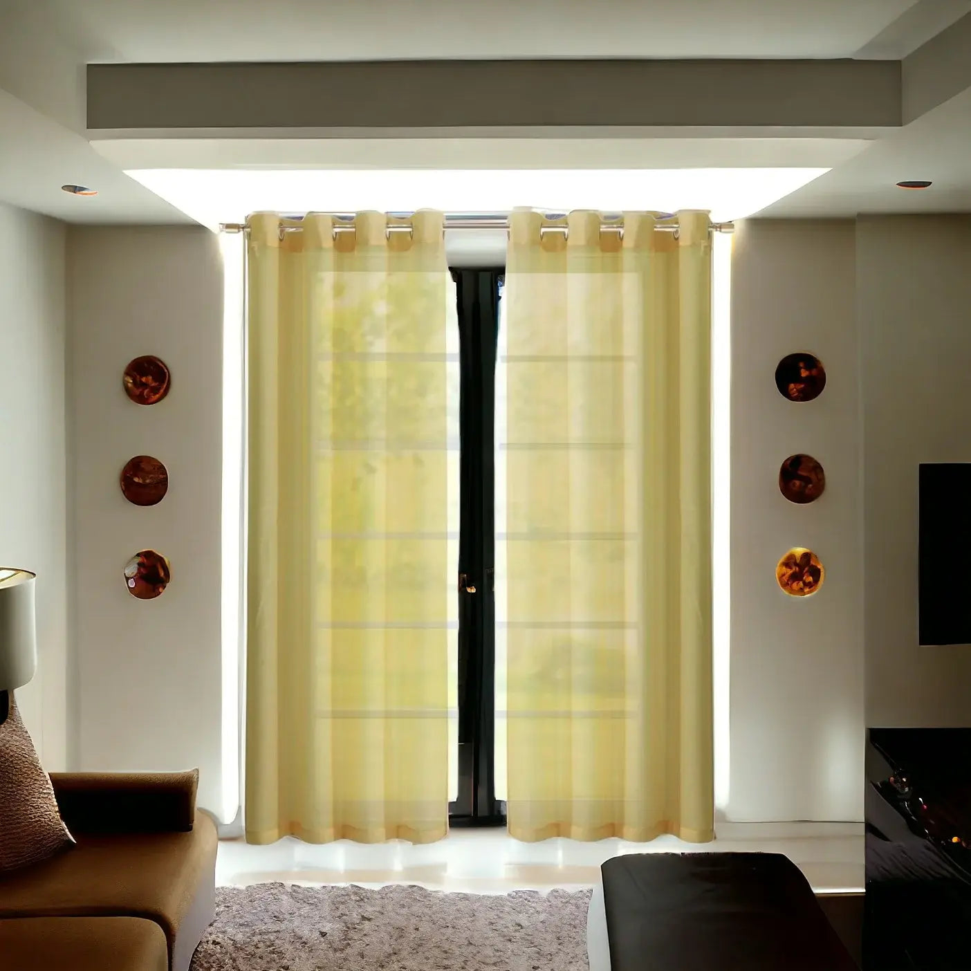 Set of Two 84" Gold Solid Modern Window Panels - Homeroots - Flyclothing LLC