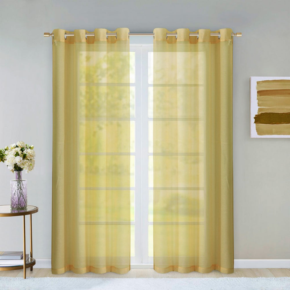 Set of Two 84" Gold Solid Modern Window Panels - Homeroots - Flyclothing LLC