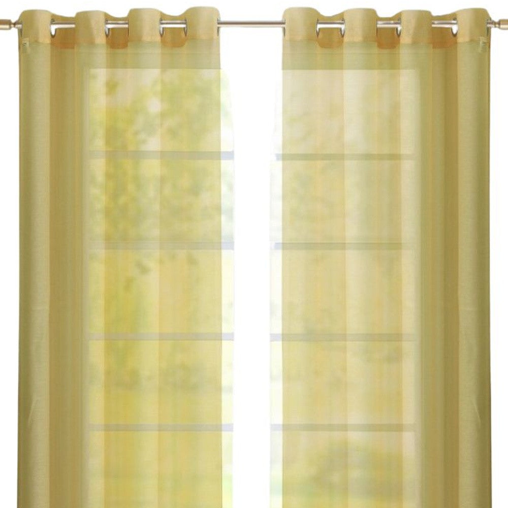 Set of Two 84" Gold Solid Modern Window Panels - Homeroots - Flyclothing LLC