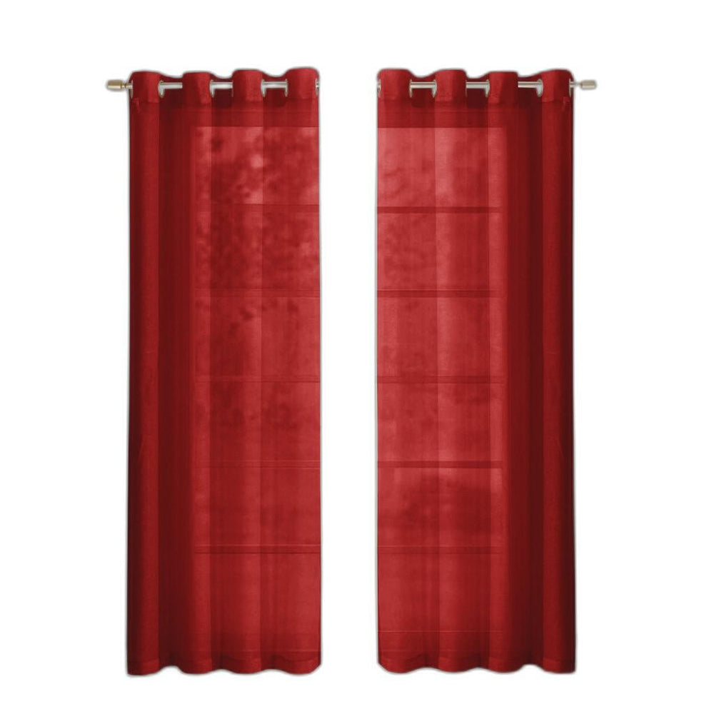 Set of Two 84" Red Solid Modern Window Panels - Homeroots - Flyclothing LLC