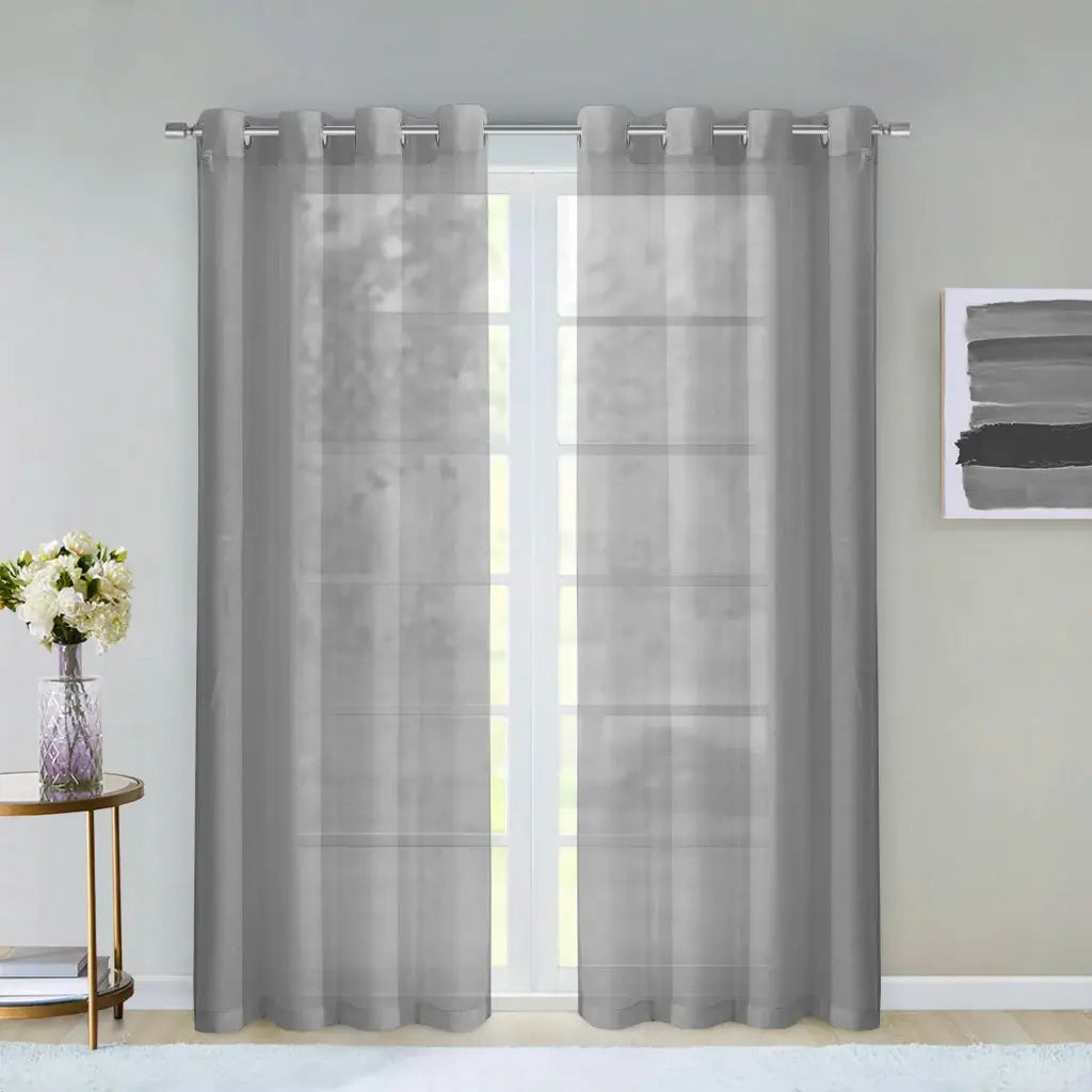 Set of Two 84" Silver Solid Modern Window Panels - Homeroots - Flyclothing LLC