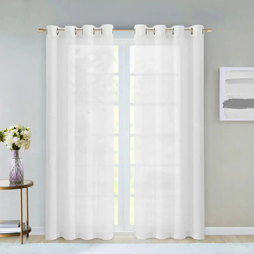Set of Two 84" White Solid Modern Window Panels - Homeroots - Flyclothing LLC