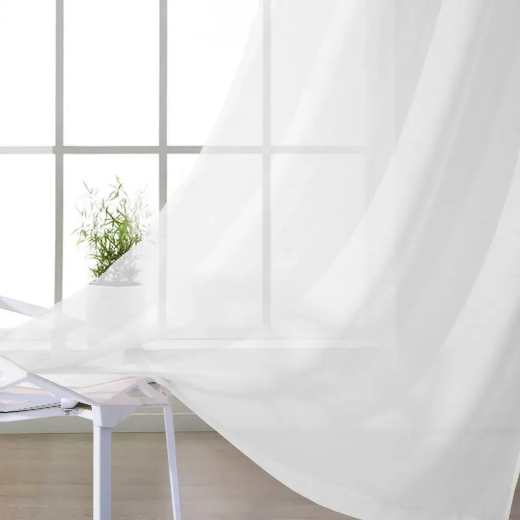 Set of Two 84" White Solid Modern Window Panels - Homeroots - Flyclothing LLC