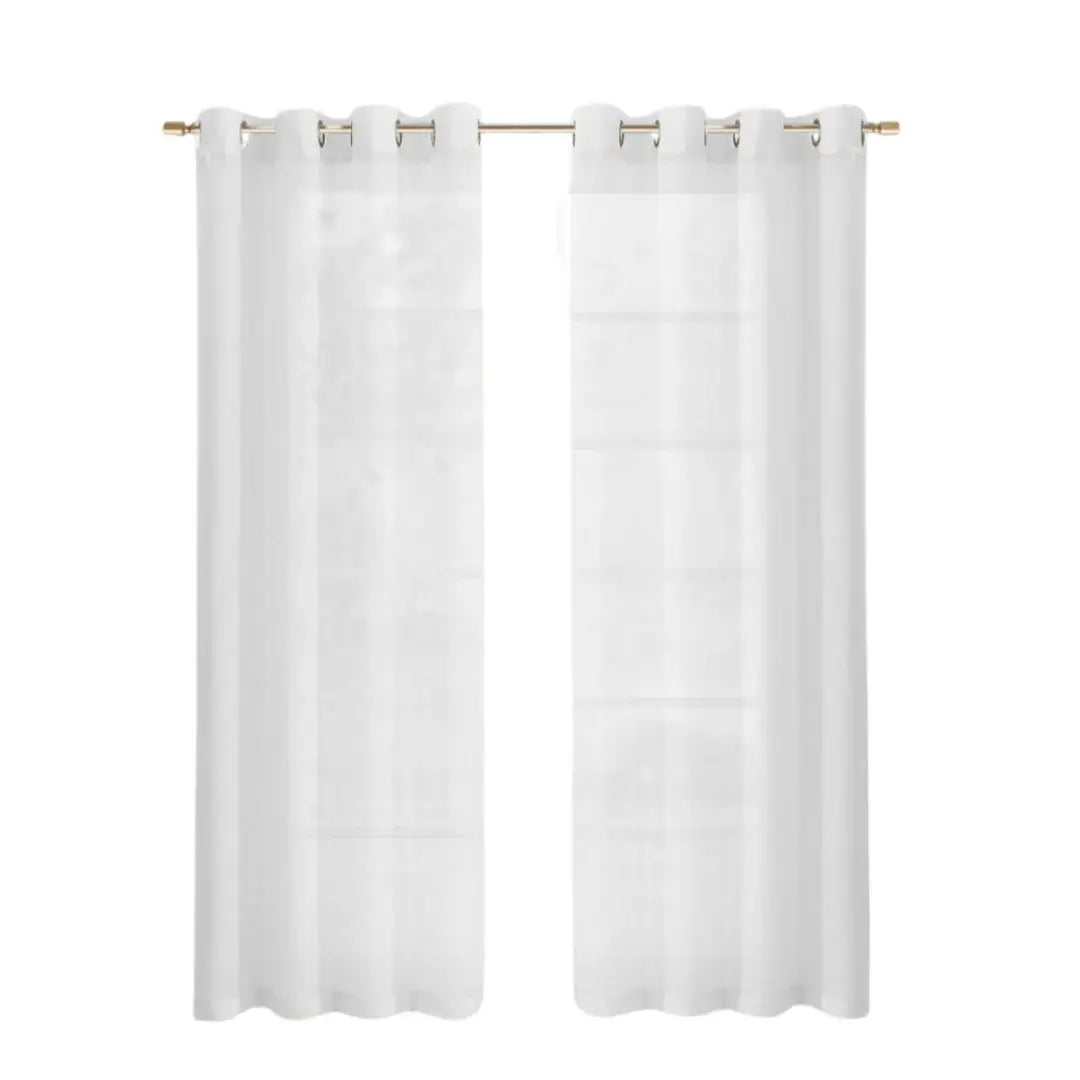 Set of Two 84" White Solid Modern Window Panels - Homeroots - Flyclothing LLC