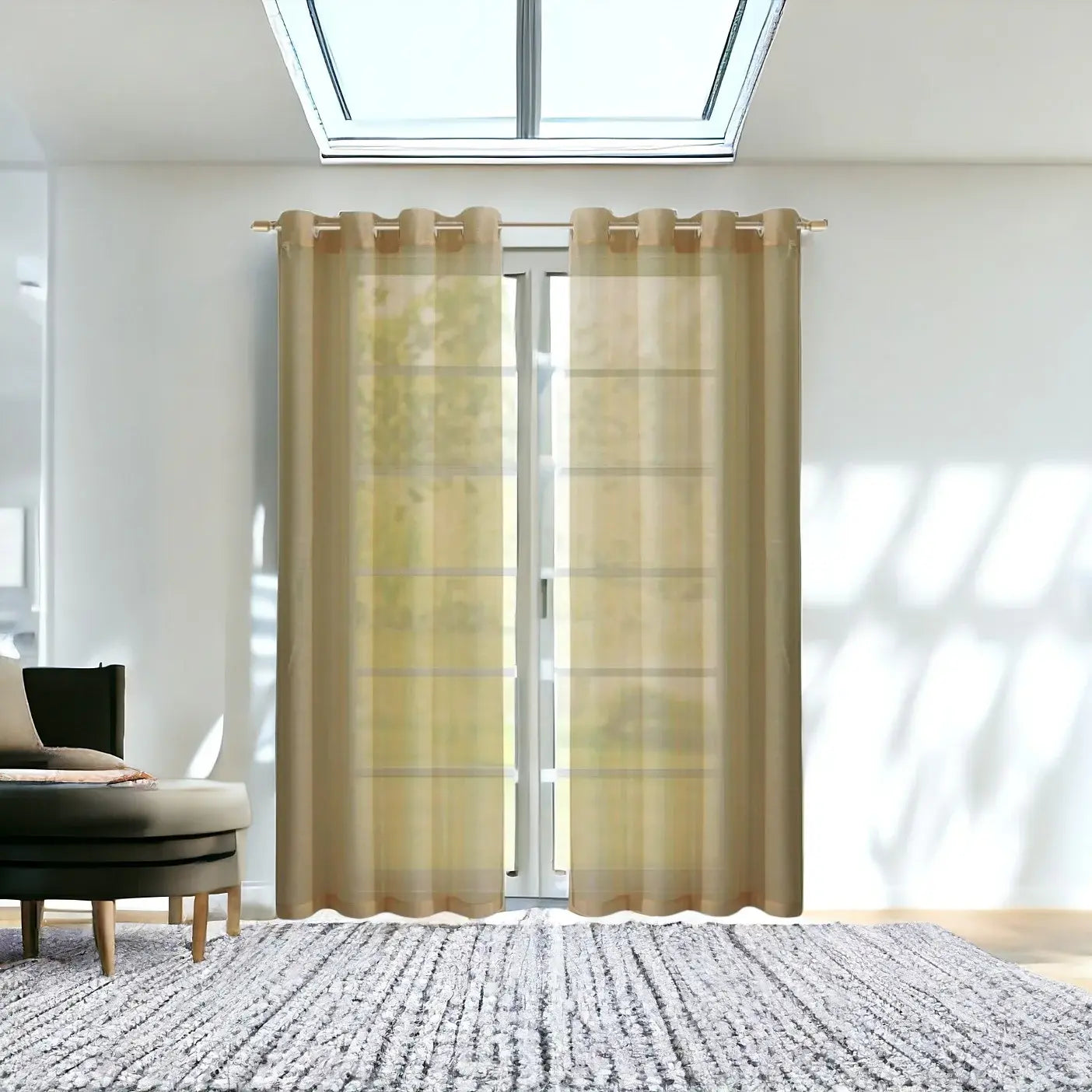 Set of Two 84" Tan Solid Modern Window Panels - Homeroots - Flyclothing LLC