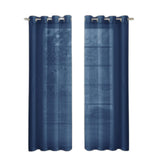 Set of Two 84"  Blue Solid Modern Window Panels