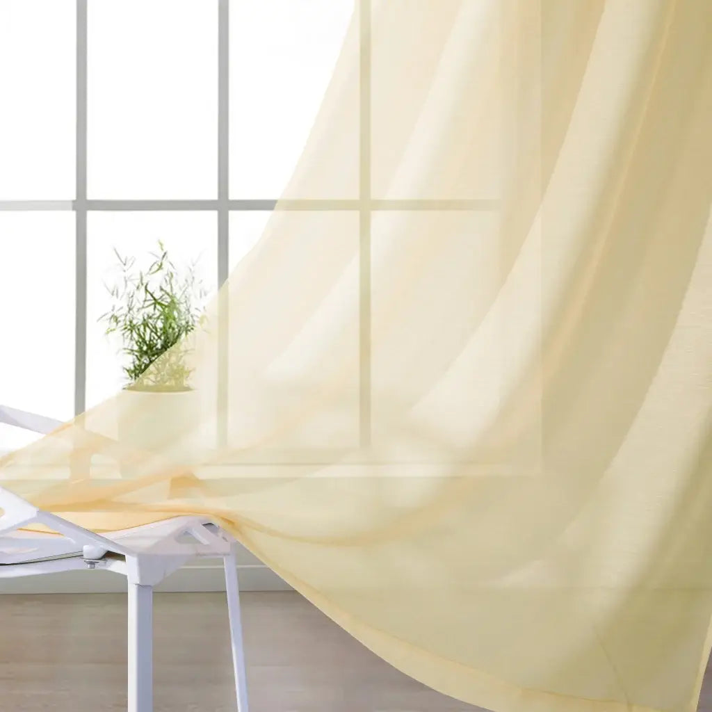 Set of Two 84" Beige Solid Modern Window Panels - Homeroots - Flyclothing LLC