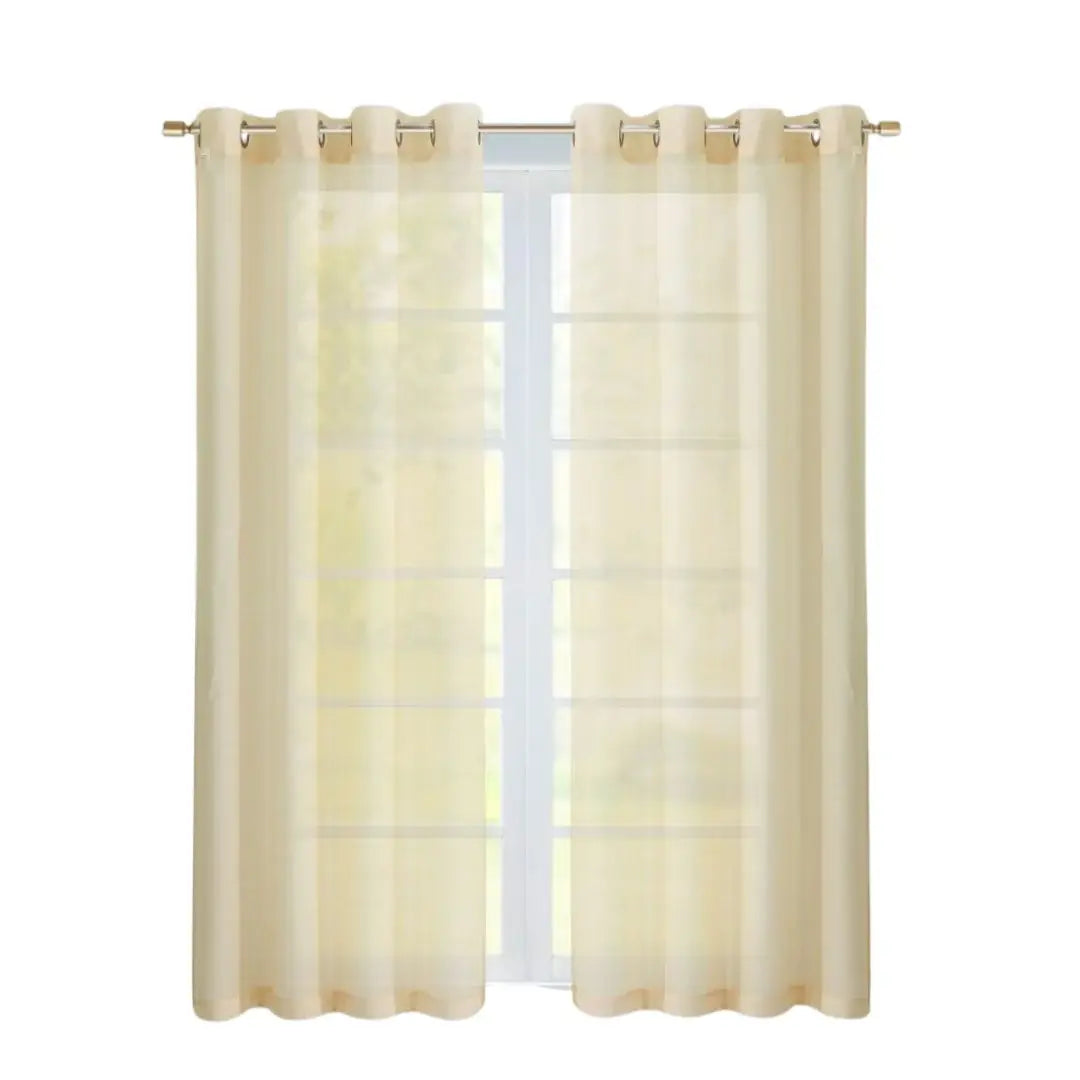 Set of Two 84" Beige Solid Modern Window Panels - Homeroots - Flyclothing LLC