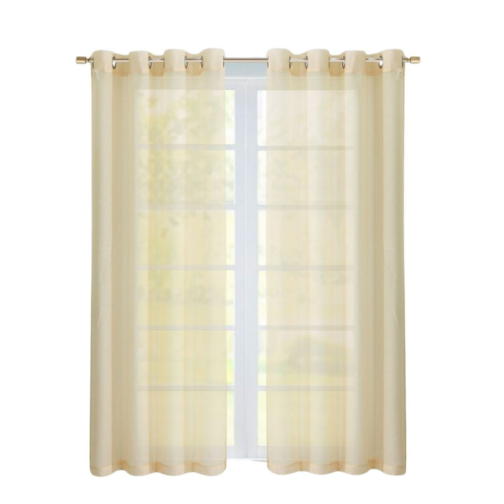 Set of Two 84"  Beige Solid Modern Window Panels
