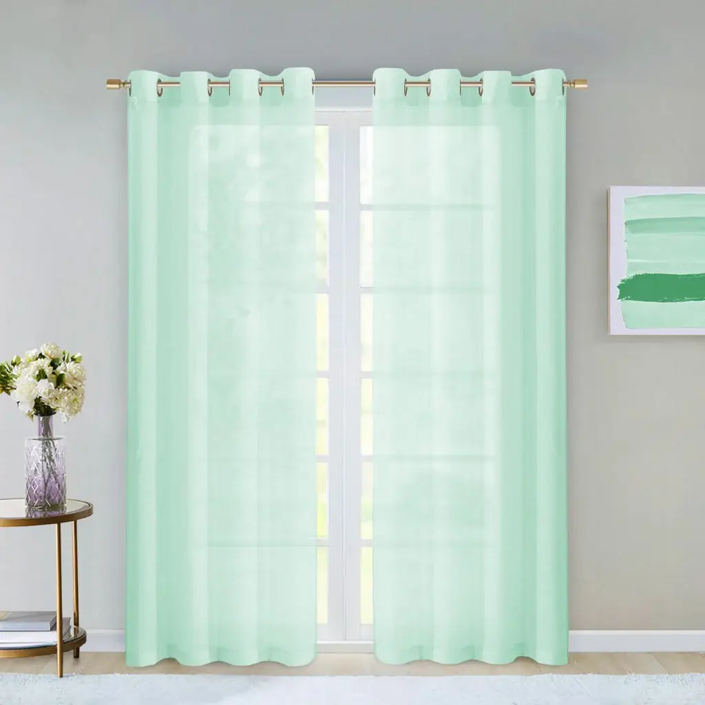 Set of Two 84" Aqua Solid Modern Window Panels - Homeroots - Flyclothing LLC