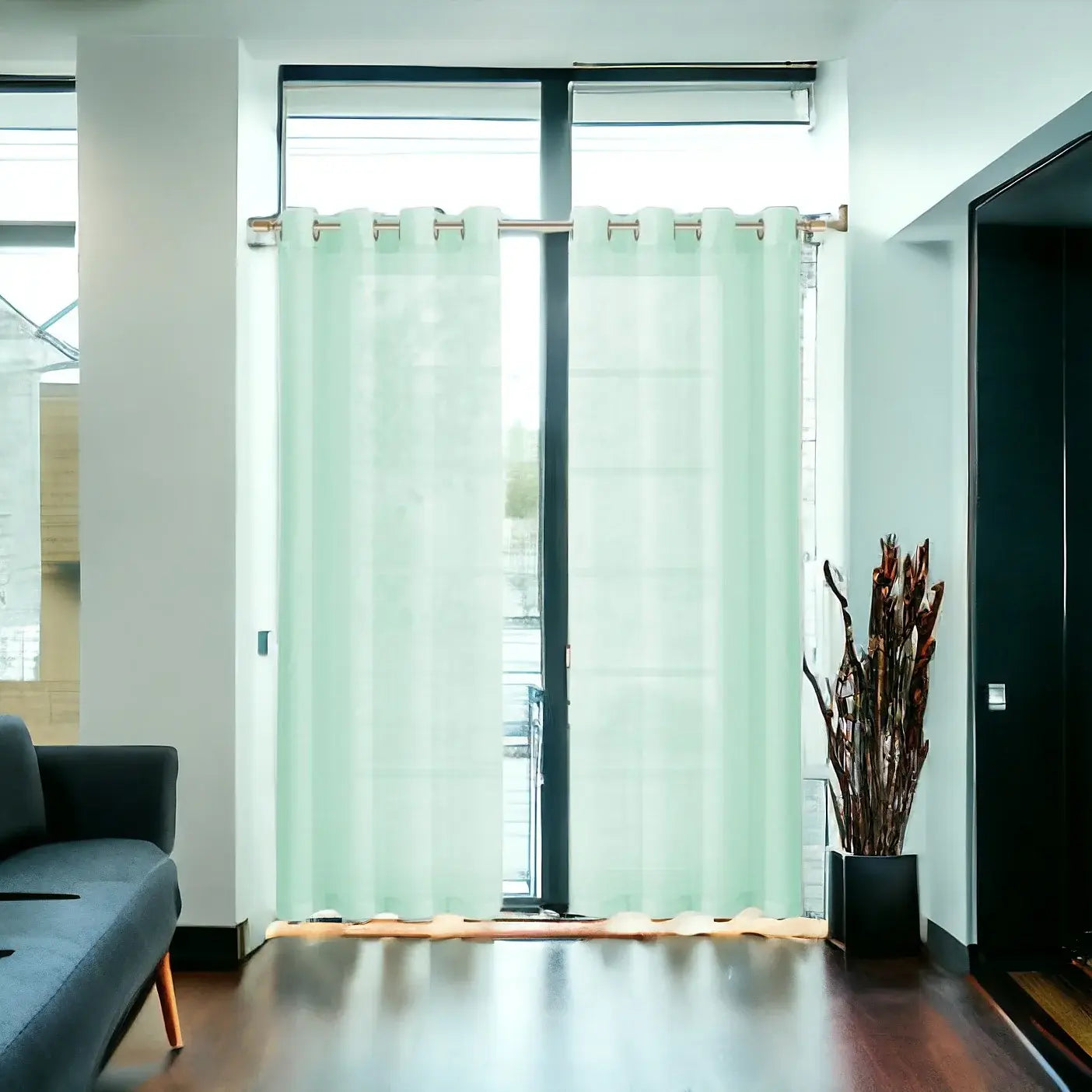 Set of Two 84" Aqua Solid Modern Window Panels - Homeroots - Flyclothing LLC