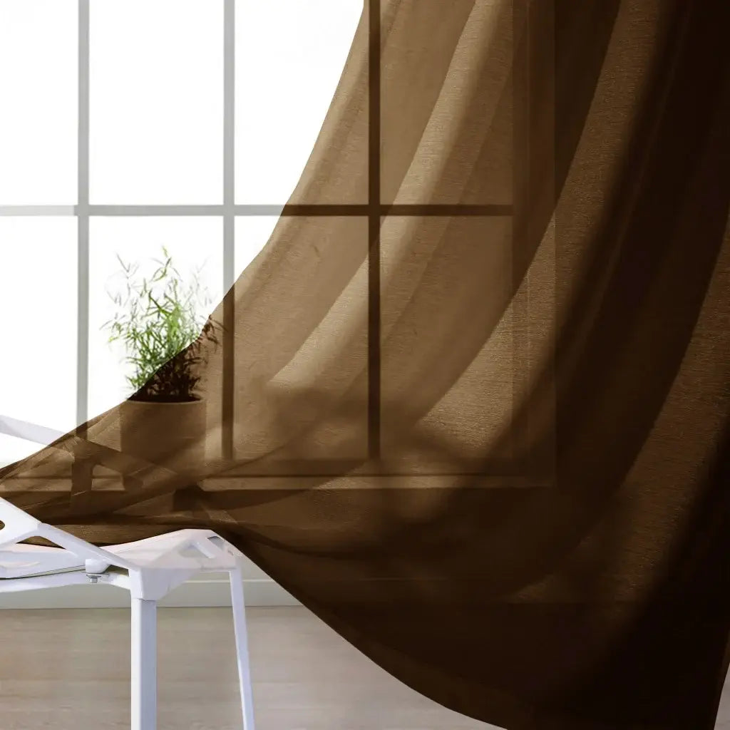Set of Two 84" Chocolate Solid Modern Window Panels - Homeroots - Flyclothing LLC