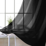 Set of Two 84" Black Solid Modern Window Panels - Homeroots - Flyclothing LLC