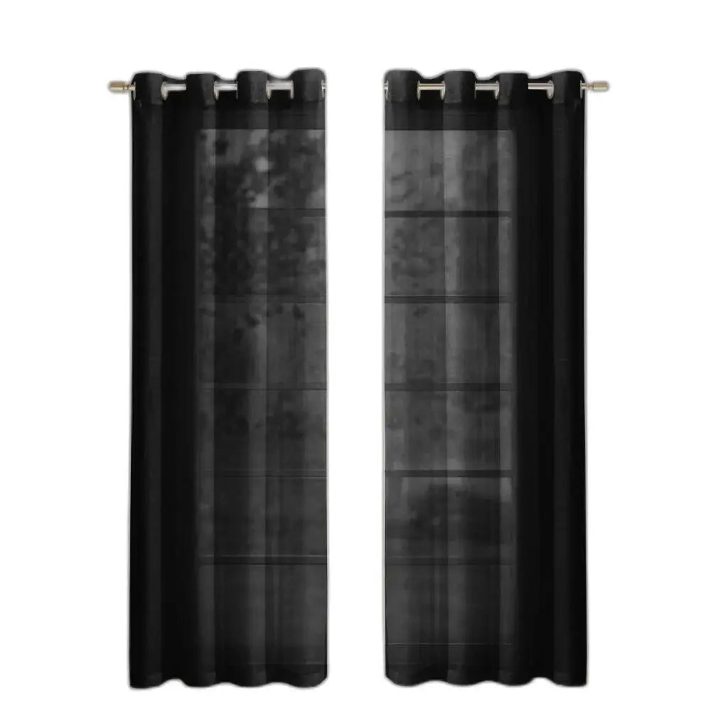 Set of Two 84" Black Solid Modern Window Panels - Homeroots - Flyclothing LLC