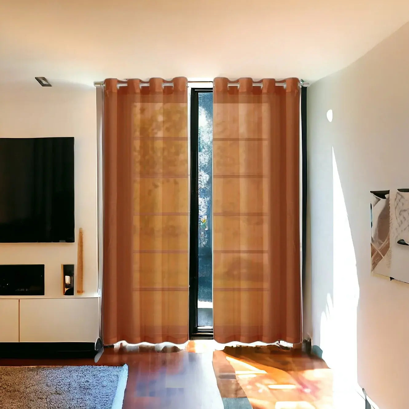 Set of Two 84" Rust Solid Modern Window Panels - Homeroots - Flyclothing LLC