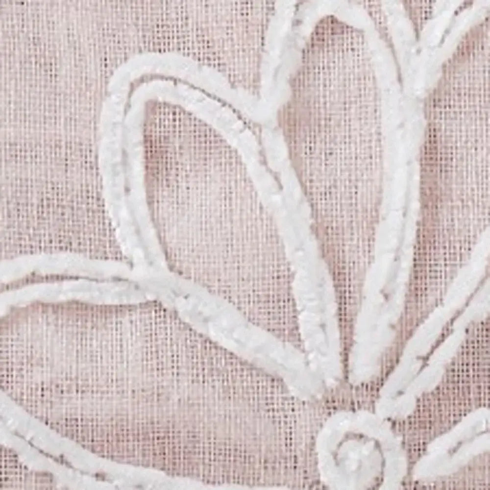 Set of Two 84" Blush Floral Embroidered Window Panels - Homeroots - Flyclothing LLC