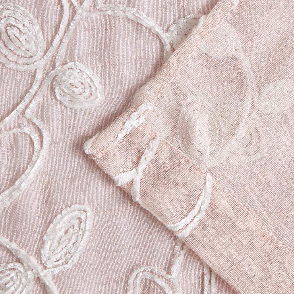 Set of Two 84" Blush Floral Embroidered Window Panels - Homeroots - Flyclothing LLC