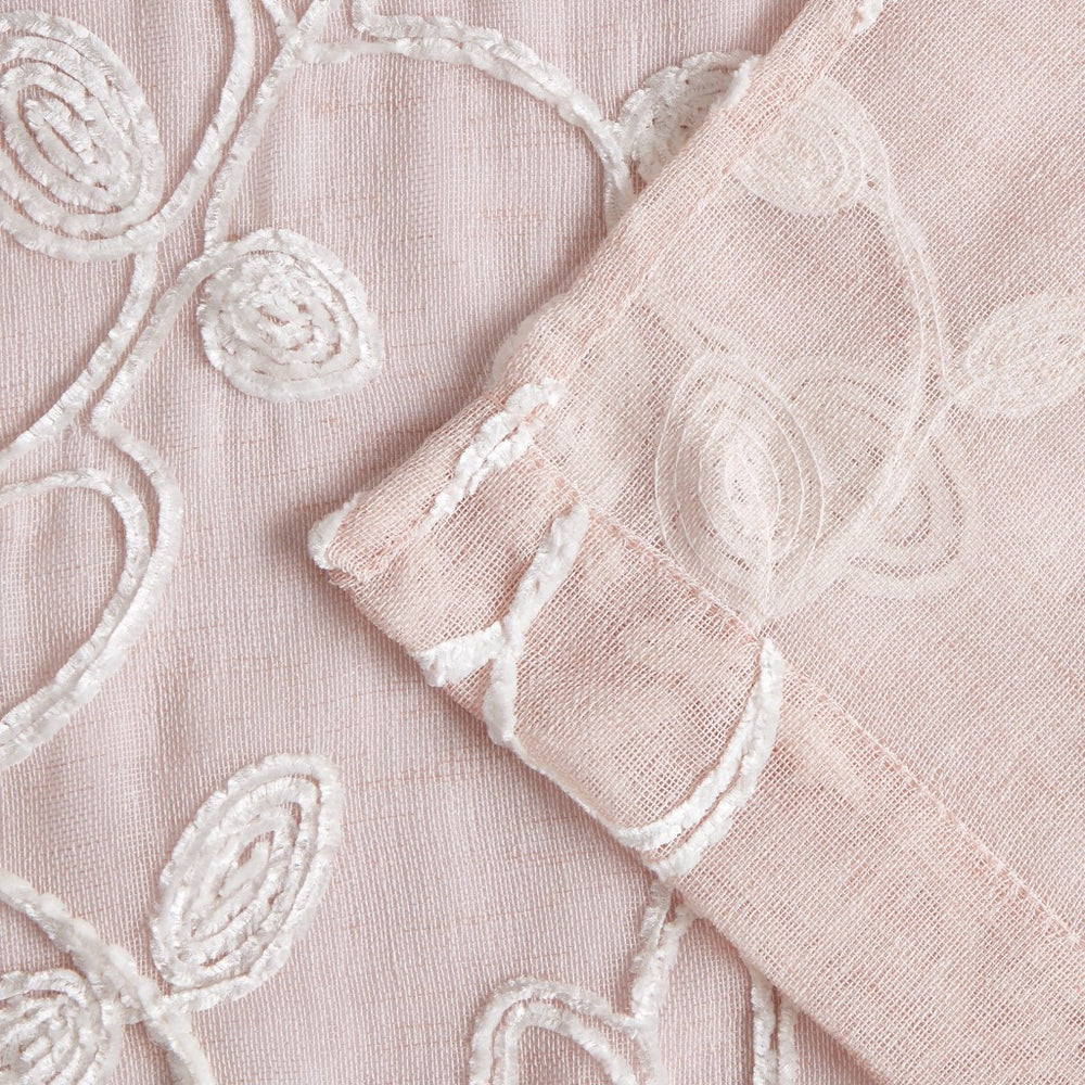 Set of Two 84" Blush Floral Embroidered Window Panels - Homeroots - Flyclothing LLC