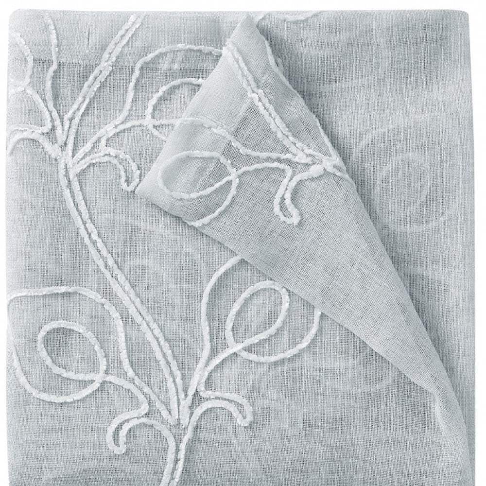 Set of Two 84" Silver Boho Embroidered Window Panels - Homeroots - Flyclothing LLC